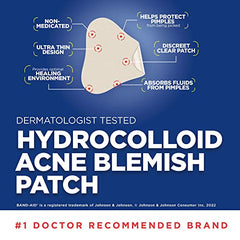 Band-Aid Hydro Seal Acne Blemish Patch - Hydrocolloid Pimple Patches, Face Pimple Spot Care - 7 Count, beige