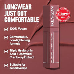 Revlon Lipstick, ColorStay Limitless Matte Liquid Lipstick, Vegan Formula, No-Budge Matte, Longwear Lipstick, Long Lasting, Lightweight/Comfortable, Waterproof, 007 Icon Era, 0.17 fl oz/ 5ml
