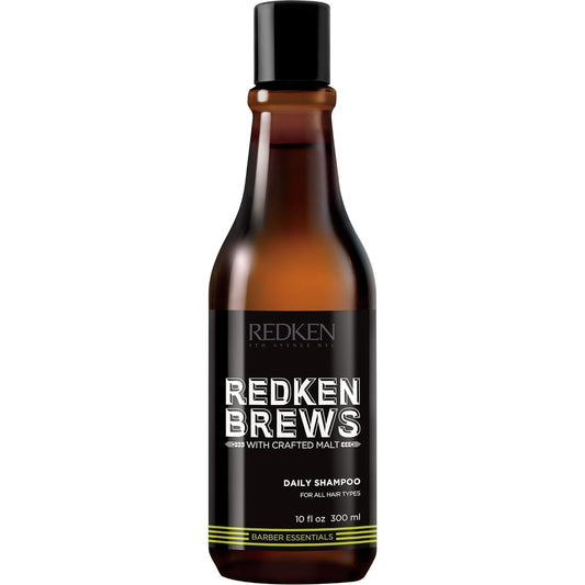 Redken Brews Shampoo, Daily Shampoo For Men, Lightweight Cleanser For All Hair Types,With Protein, Moisturizing, Essentials for Men, Perfect for Suitcase or Gym, 300 ML