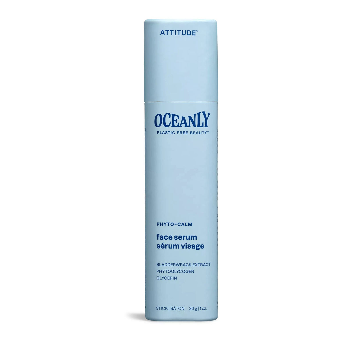ATTITUDE Oceanly Face Serum, Made in Canada, EWG Verified, Plastic-free, Plant and Mineral-Based Ingredients, Vegan and Cruelty-free Beauty Products, PHYTO CALM, Unscented, 30 grams