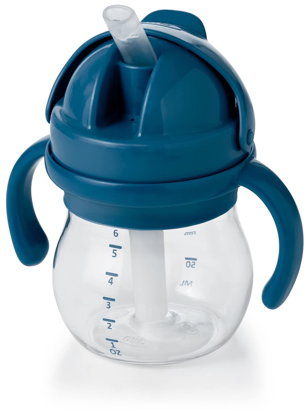 OXO Tot Transitions Straw Cup With Removable Handles, Navy, 6 Ounce
