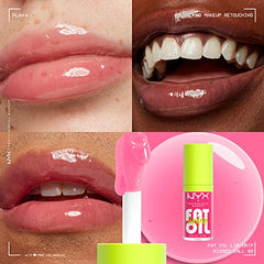 NYX Professional Makeup Lip Gloss, High Shine, Non-Sticky FInish, 12 Hours Hydrating, Fat Applicator, With Squalane, Raspberry and Cloudberry Oils, Fat Oil Lip Drip, Shade: MISSED CALL (Pink)