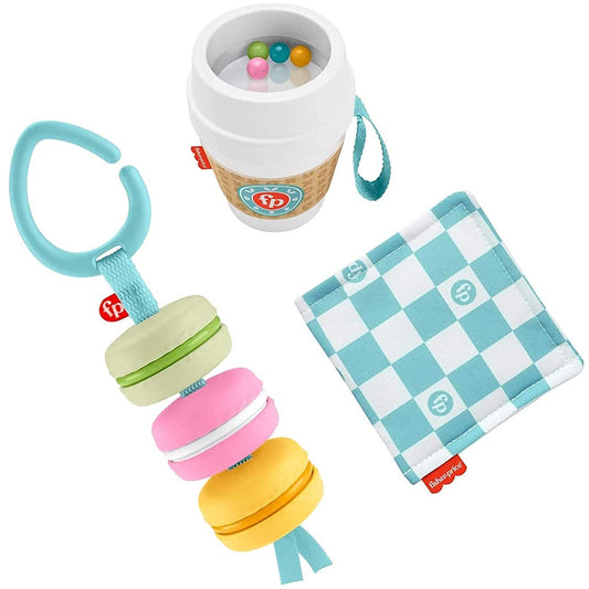 Fisher-Price Bakery Treats Gift Set, 3 Food-Themed Infant Toys and Teether for Babies Ages 3 Months and Up, 0.82 Pound