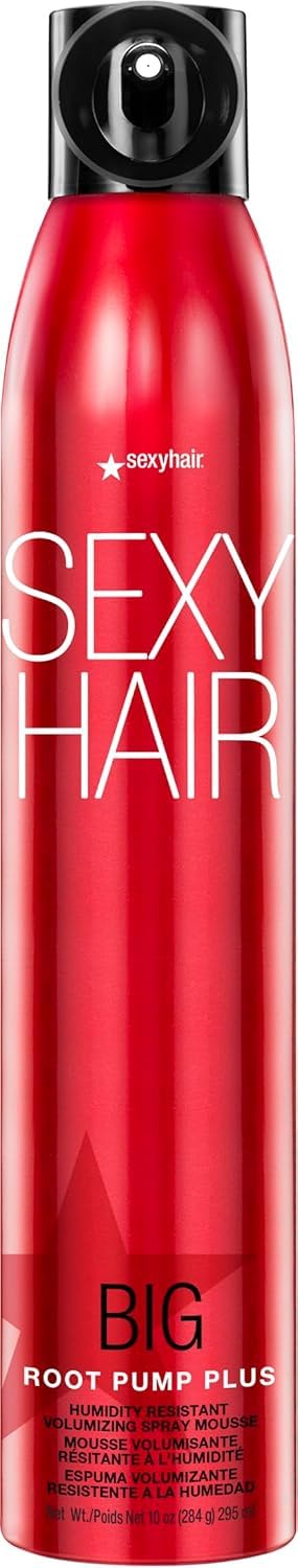 SexyHair Big Root Pump Plus Volumizing Spray Mousse, 10 Oz | Volume with High Hold | Up to 72 Hour Humidity Resistance