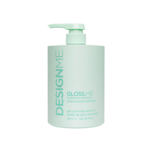 Design.Me GLOSS.ME Hydrating Shampoo | Hemp & Argan Oil Shampoo Adds Softness & Shine | Straight, Wavy, or Curly Hair Shampoo | Sulfate-Free & Color-Safe Moisturizing Shampoo for Dry Hair, 32 Fl Oz