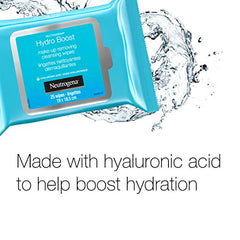 Neutrogena Hydro boost make-up removing cleansing wipes made with hydrating hyaluronic acid, 25 count