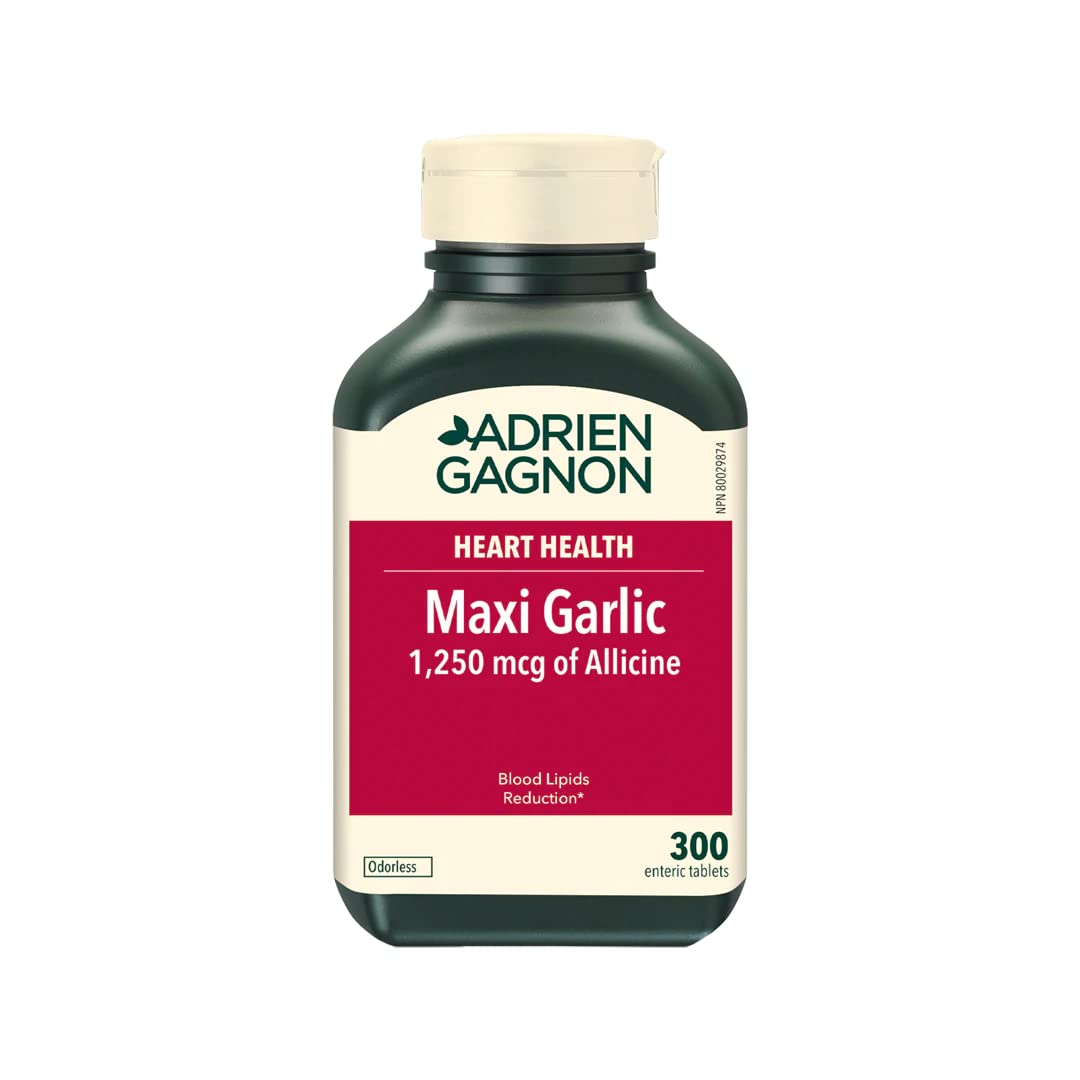 Adrien Gagnon - Maxi Garlic 1250 mcg, for Cardiovascular Health, Helps Reduce Blood Lipids, 300 tablets