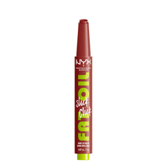 NYX PROFESSIONAL MAKEUP, Fat Oil Slick Click, Balm in a stick, Infused with nourishing oils, High shine finish - Going Viral (Red Brown)