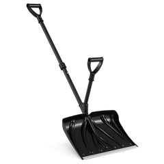 53 Inch Snow Shovel with Assist Handle for Driveway Car Garage Camping-Black