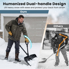 53 Inch Snow Shovel with Assist Handle for Driveway Car Garage Camping-Black