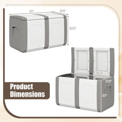 53 Gallon Patio Container with Lockable Lid, for Packages and Garden-Gray