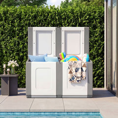 53 Gallon Patio Container with Lockable Lid, for Packages and Garden-Gray