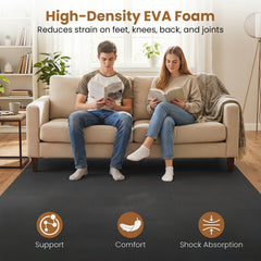 54 Pack EVA Foam Floor Tiles with Non-Slip & Borders for Home Gym-Black