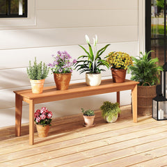 55 Inches Outdoor Teak Wood Bench with 880 LBS Weight Capacity
