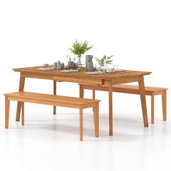 55 Inches Outdoor Teak Wood Bench with 880 LBS Weight Capacity