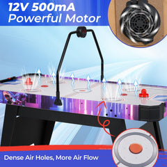 56 Inch Air Hockey Table with LED Digital Scoreboard and Powerful 12V Motor-White