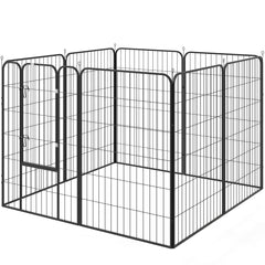 8 Panel Pet Playpen Play Yard Fence Home DIY Heavy-Duty Metal Foldable Indoor Outdoor 31.5"H