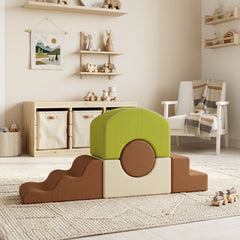 5-Piece Foam Climbing Blocks with Non-Slip Bottom, Removable Washable Cover for Crawling or Building, Playroom, Nursery