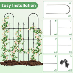 58 x 73 Inch Outdoor Garden Rose Arch Trellis for Climbing Plants
