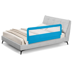 59 Inch Extra Long Folding Breathable Baby Children Toddlers Bed Rail Guard with Safety Strap-Blue