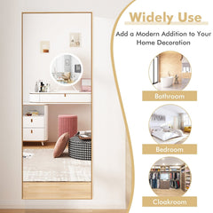 59 Inch Full Length Mirror Large Rectangle Bedroom Mirror-Golden
