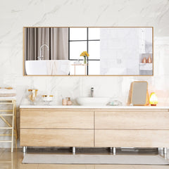 59 Inch Full Length Mirror Large Rectangle Bedroom Mirror-Golden