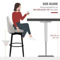 Extra Tall Bar Stools Set of 2, Modern 360° Swivel Barstools, Dining Room Chairs with Steel Legs Footrest, Charcoal Grey