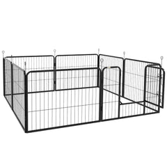 8 Panel Pet Playpen Play Yard Fence Home DIY Heavy-Duty Metal Foldable Indoor Outdoor 31.5"H
