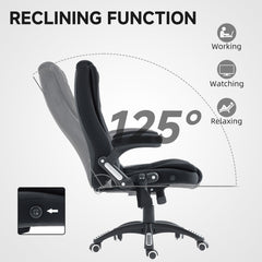 6 Point Vibrating Massage Office Chair High Back Executive Chair with Reclining Back, Swivel Wheels, Black