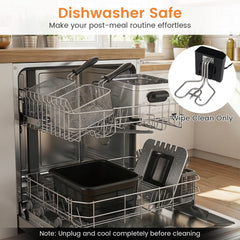 5.3-Qt Electric Deep Fryer with 3 Baskets 1700W LED Touch Screen and 6 Presets-Silver
