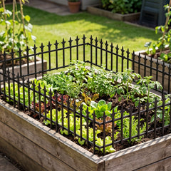 5-Pack/10-Pack Decorative Metal Garden Fence No Dig Landscape Fencing for Lawn-S