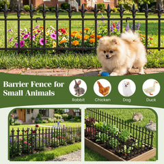 5-Pack/10-Pack Decorative Metal Garden Fence No Dig Landscape Fencing for Lawn-S