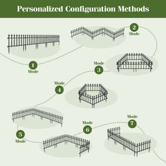 5-Pack/10-Pack Decorative Metal Garden Fence No Dig Landscape Fencing for Lawn-S