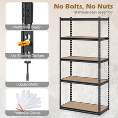 5-Tier Garage Shelving Unit 2200 LBS Metal Storage Shelves Adjustable Utility Rack-Set of 4