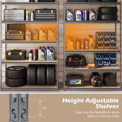 5-Tier Garage Shelving Unit 2200 LBS Metal Storage Shelves Adjustable Utility Rack for Warehouse-1 piece
