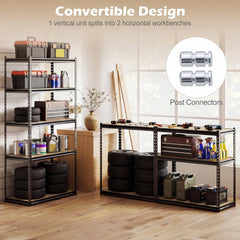 5-Tier Garage Shelving Unit 2200 LBS Metal Storage Shelves Adjustable Utility Rack-Set of 4