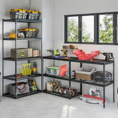 5-Tier Heavy-Duty Metal Shelving Unit with Adjustable Wire Rack Set of 4