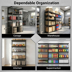 5-Tier Heavy-Duty Metal Shelving Unit with Adjustable Wire Rack Set of 1