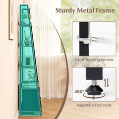 5-Tier Ladder Bookshelf with Fabric Drawer for Living Room and Home Office-Rustic Brown