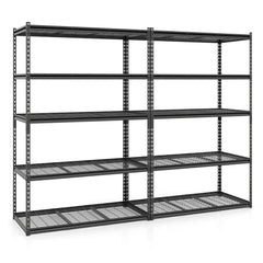 5-Tier Metal Shelving Unit 2000 lbs Capacity with Adjustable Wire Racks Set of 2