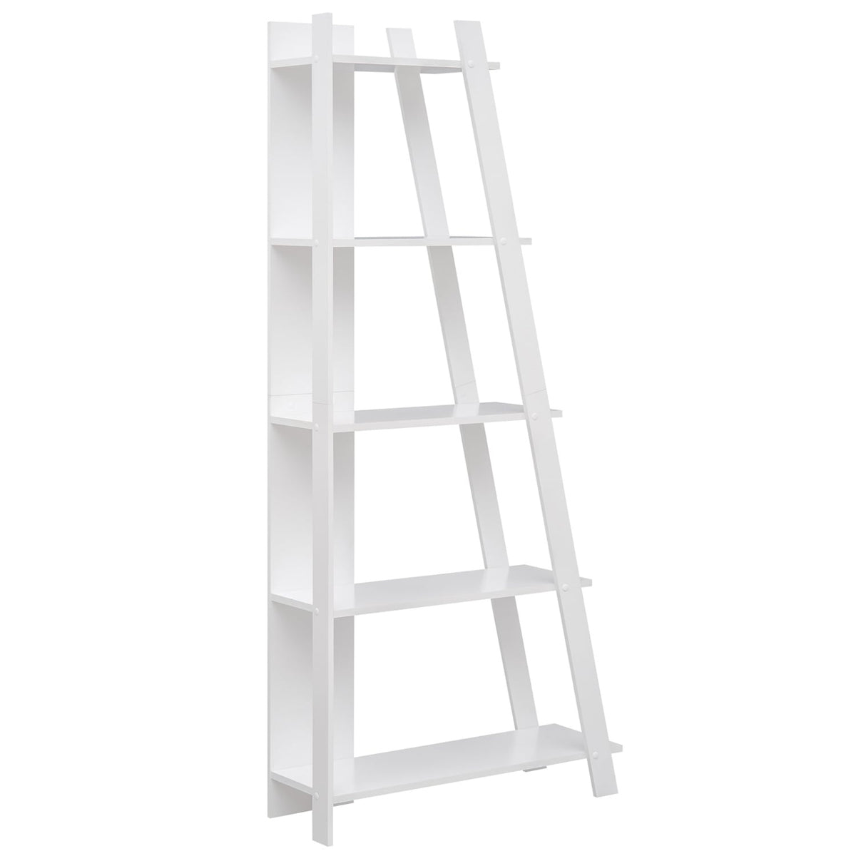 5-Tier Modern Bookshelf Narrow Vertical Display Shelf for Small Space-White