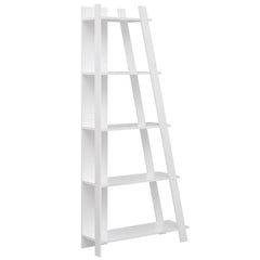 5-Tier Modern Bookshelf Narrow Vertical Display Shelf for Small Space-White
