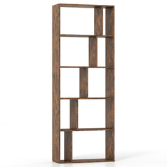 5-Tier Modern Bookshelf with Open Back and 2 Anti-Tipping Kits-Brown
