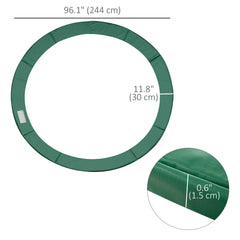 ⌀8ft Trampoline Pad ⌀96" Spring Safety Replacement Gym Bounce Jump Cover EPE Foam, No Holes for Pole, Blue