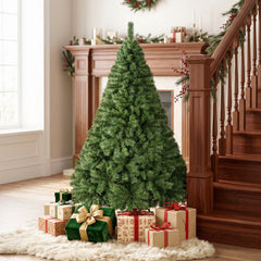 5 FT Unlit Hinged Artificial Christmas Tree with 519 Full PVC Branch Tips and Folding Metal Base