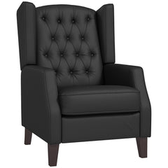 Faux Leather Accent Chair with Thick Padding for Living Room, Bedroom, Home Office, Khaki