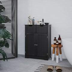 Bathroom Cabinet, Bathroom Storage Cabinet with 2 Drawers, Adjustable Shelf for Living Room, Entryway, White