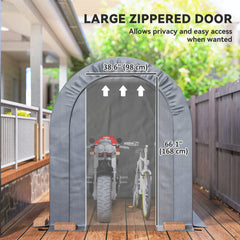 5' x 8' Outdoor Storage Shed, Heavy Duty Galvanized Steel Portable Shed for Bike, Motorcycle, Garden Tools, Black