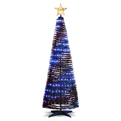 6.2 FT Pop-Up Lighted Christmas Tree with 282 RGB LEDs, Star Topper and Ground Stakes