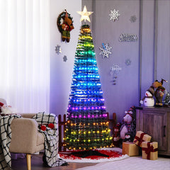 6.2 FT Pop-Up Lighted Christmas Tree with 282 RGB LEDs, Star Topper and Ground Stakes